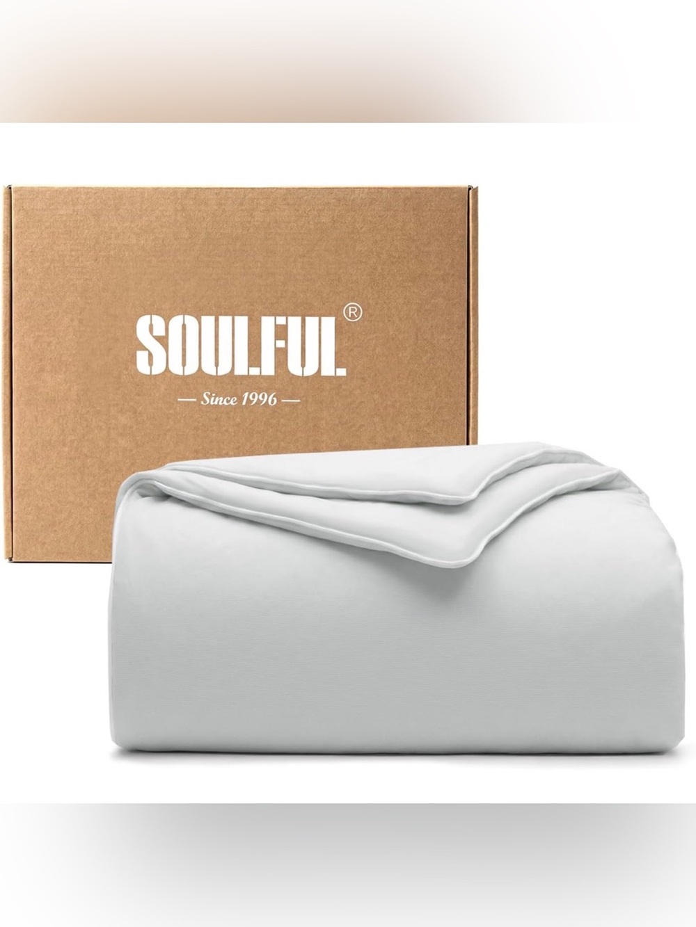 NIB SOULFUL Cooling Comforter King Size, Cooling Blanket, LightGray, 106"x90"